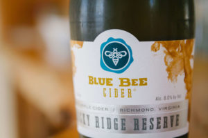 Blue Bee Cider Bottle Detail