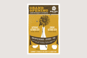 Blue Bee Cider Grand Opening Poster